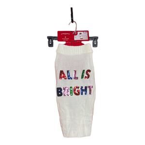 Wondershop New All Is Bright White Dog/Pet Sweater Size M Up to 40 lbs